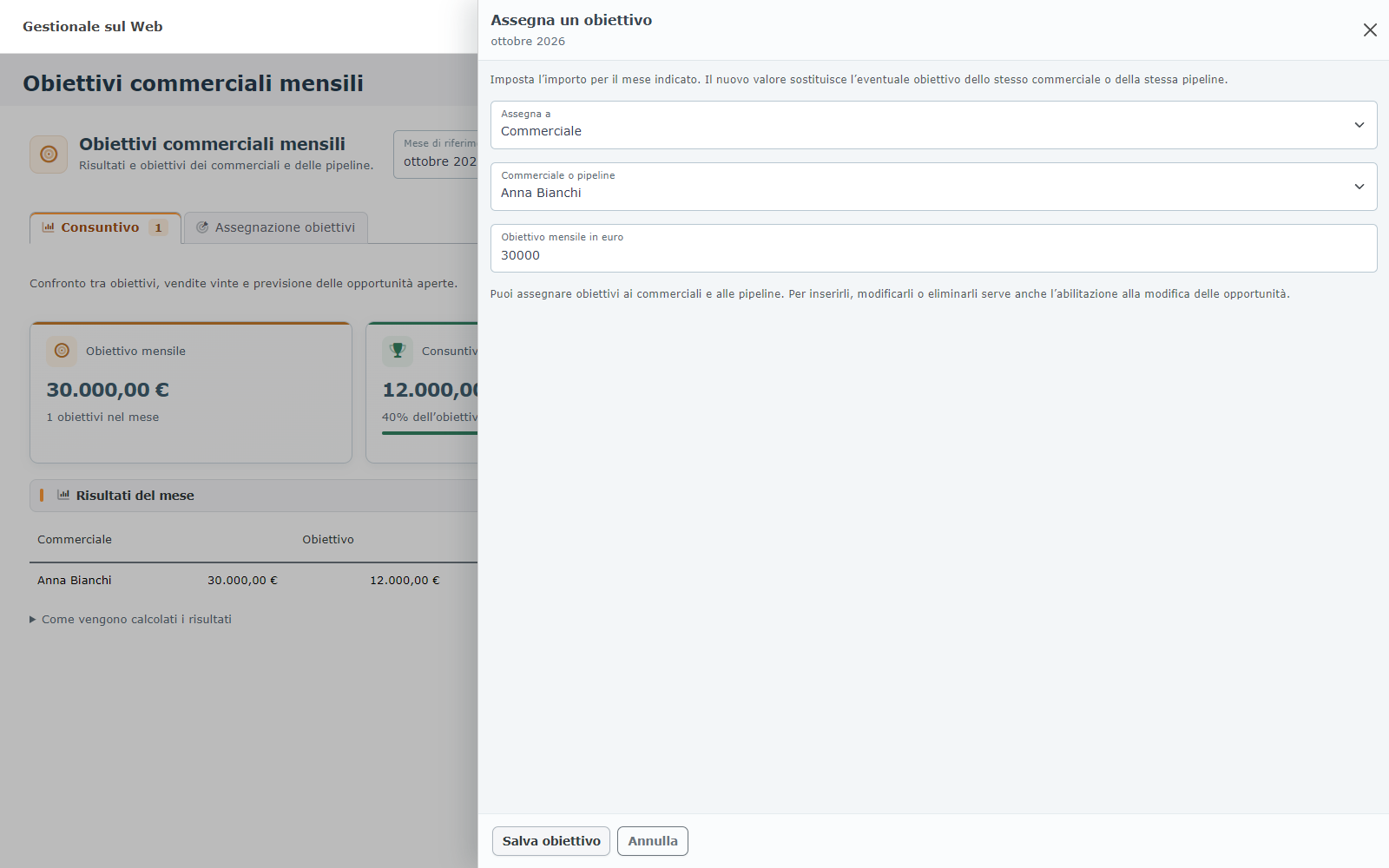 Figura 18 Esempio desktop con dati dimostrativi