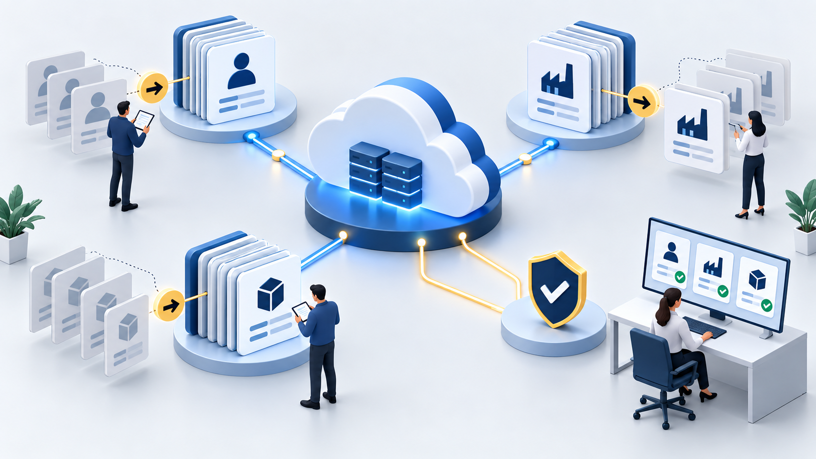 Anagrafiche clienti, fornitori e articoli collegate a un gestionale cloud con controllo qualità